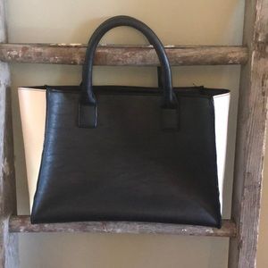 Express black and white purse